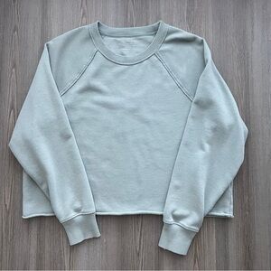 aerie cropped sage green sweatshirt